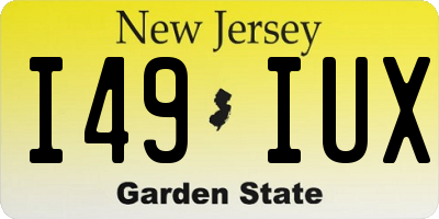 NJ license plate I49IUX