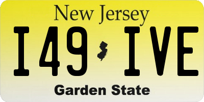 NJ license plate I49IVE