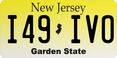 NJ license plate I49IVO