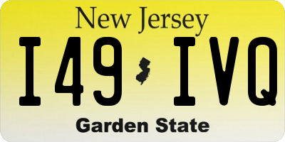 NJ license plate I49IVQ