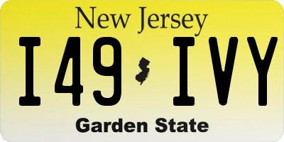 NJ license plate I49IVY
