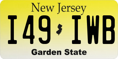 NJ license plate I49IWB