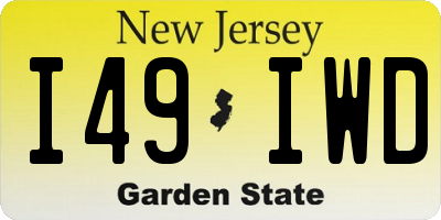 NJ license plate I49IWD