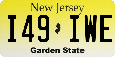 NJ license plate I49IWE