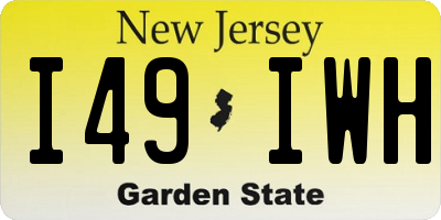 NJ license plate I49IWH