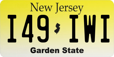 NJ license plate I49IWI