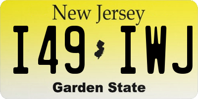 NJ license plate I49IWJ