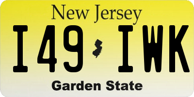 NJ license plate I49IWK