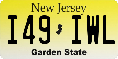 NJ license plate I49IWL