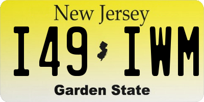 NJ license plate I49IWM