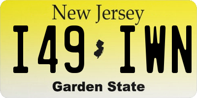 NJ license plate I49IWN