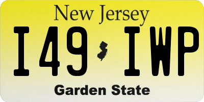 NJ license plate I49IWP