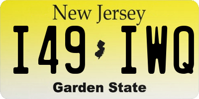 NJ license plate I49IWQ