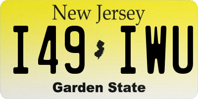 NJ license plate I49IWU
