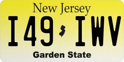 NJ license plate I49IWV