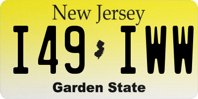NJ license plate I49IWW