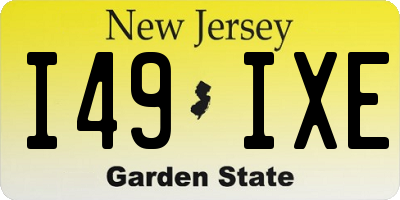 NJ license plate I49IXE