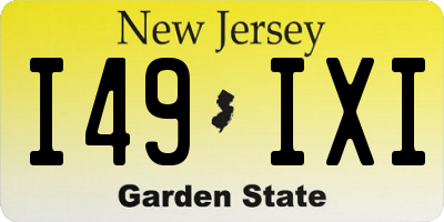 NJ license plate I49IXI