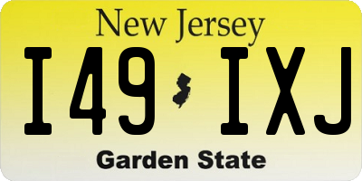 NJ license plate I49IXJ