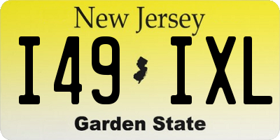 NJ license plate I49IXL