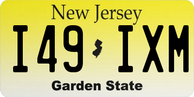 NJ license plate I49IXM