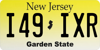 NJ license plate I49IXR
