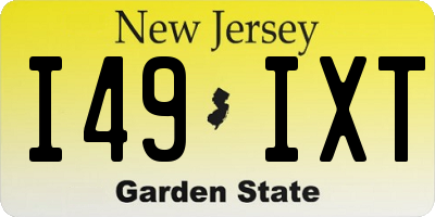 NJ license plate I49IXT
