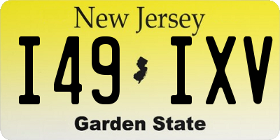NJ license plate I49IXV
