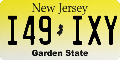 NJ license plate I49IXY