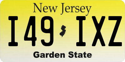 NJ license plate I49IXZ