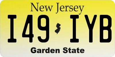 NJ license plate I49IYB