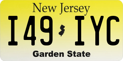 NJ license plate I49IYC