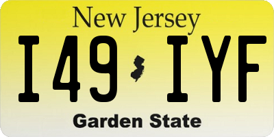 NJ license plate I49IYF