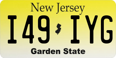 NJ license plate I49IYG