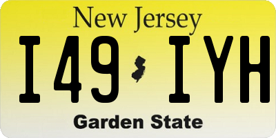 NJ license plate I49IYH