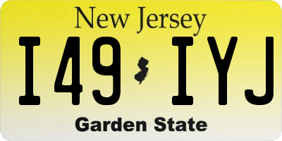 NJ license plate I49IYJ
