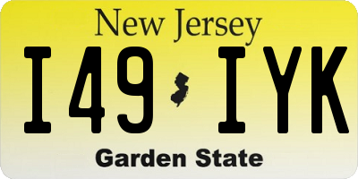 NJ license plate I49IYK