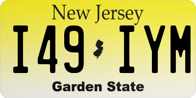 NJ license plate I49IYM