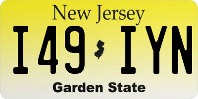 NJ license plate I49IYN