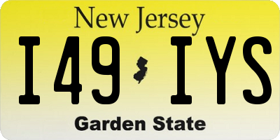 NJ license plate I49IYS