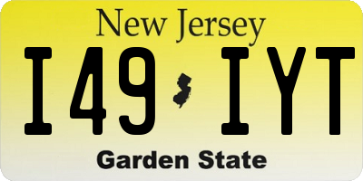 NJ license plate I49IYT