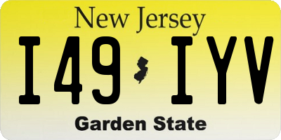 NJ license plate I49IYV