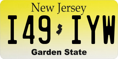 NJ license plate I49IYW