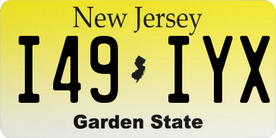 NJ license plate I49IYX