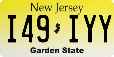 NJ license plate I49IYY