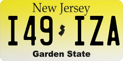 NJ license plate I49IZA