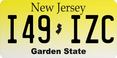 NJ license plate I49IZC
