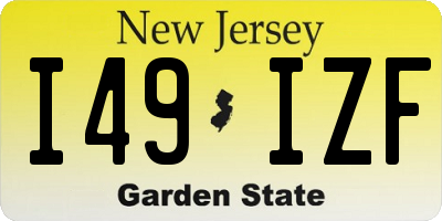 NJ license plate I49IZF