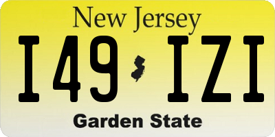 NJ license plate I49IZI