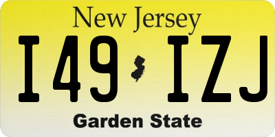 NJ license plate I49IZJ